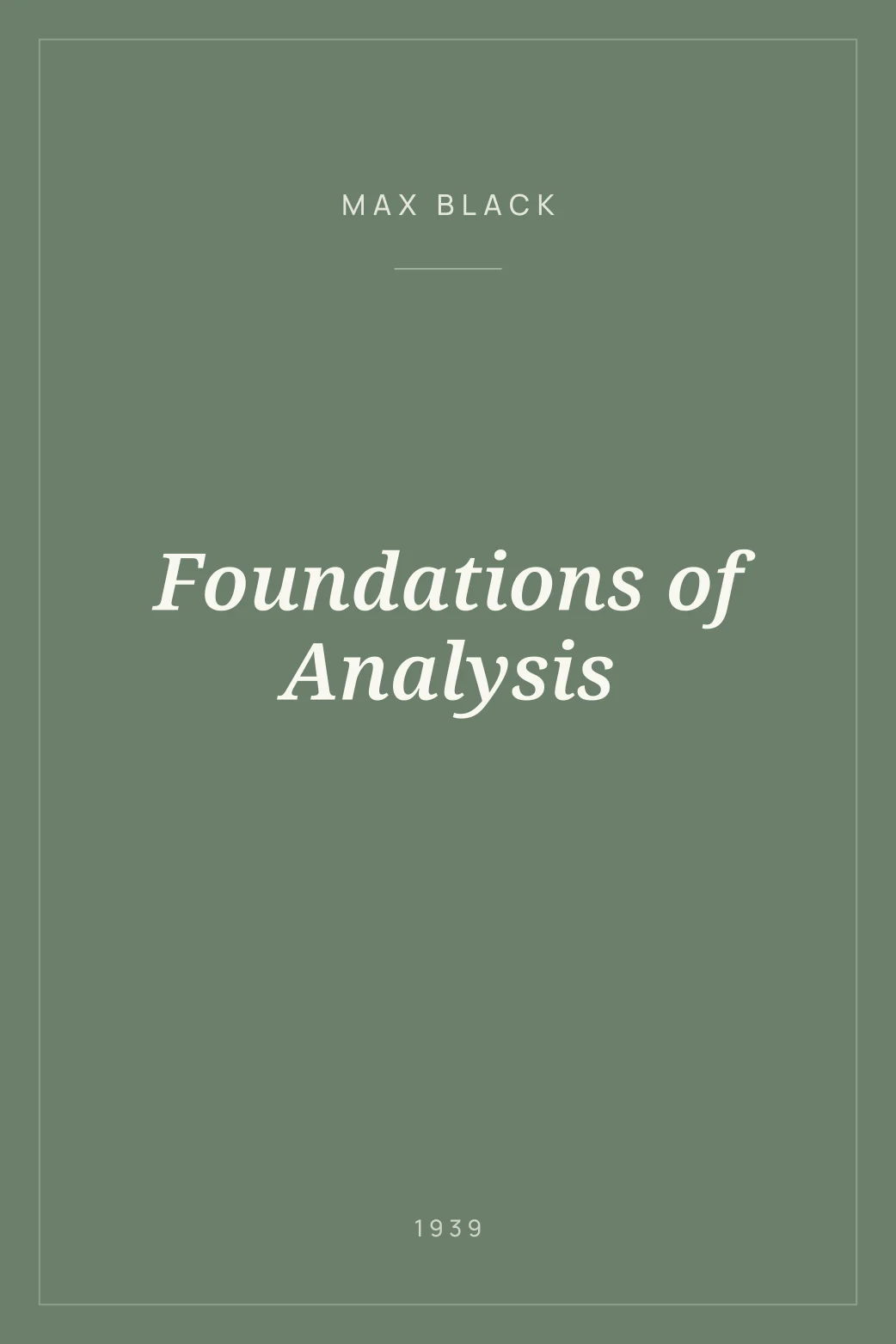 Portada de Foundations of Analysis