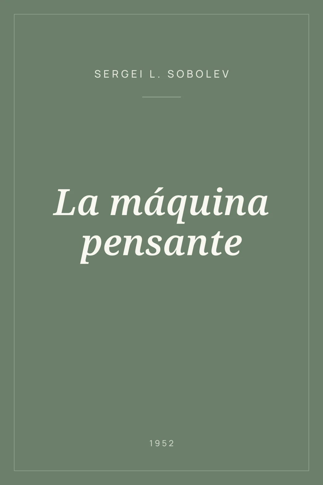 Portada de La máquina pensante