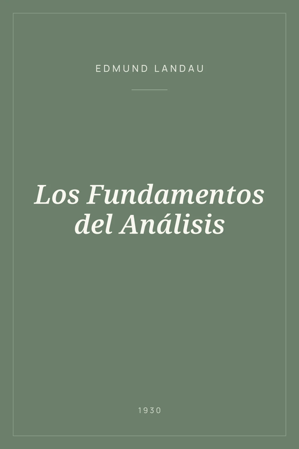 Portada de Los Fundamentos del Análisis