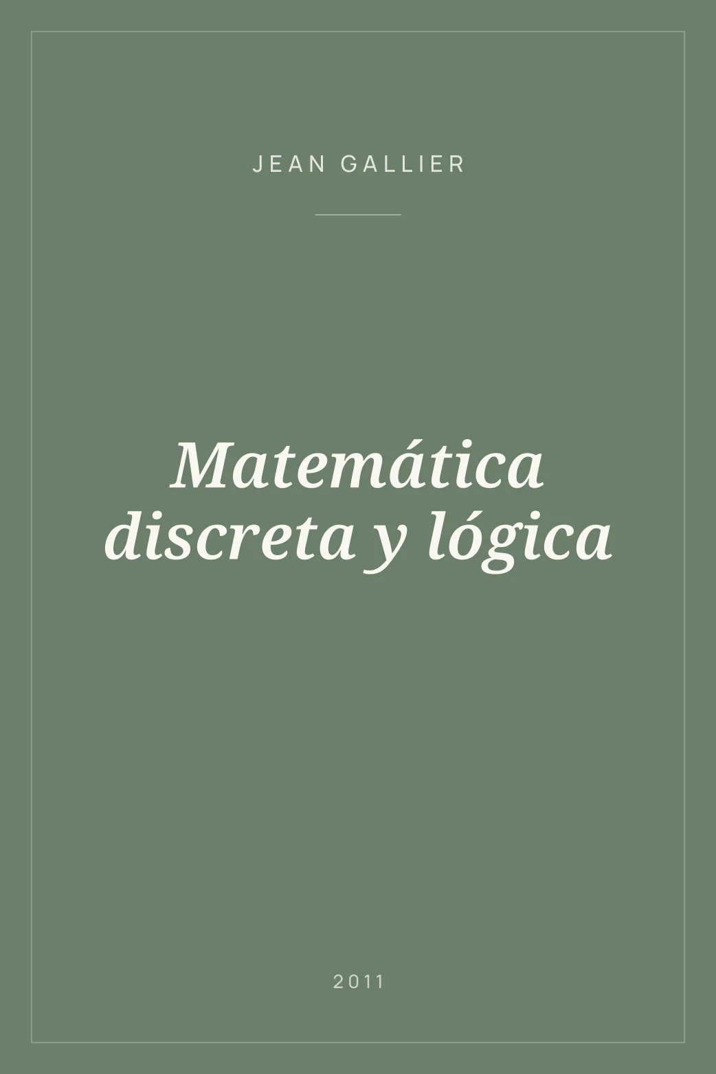 Portada de Matemática discreta y lógica