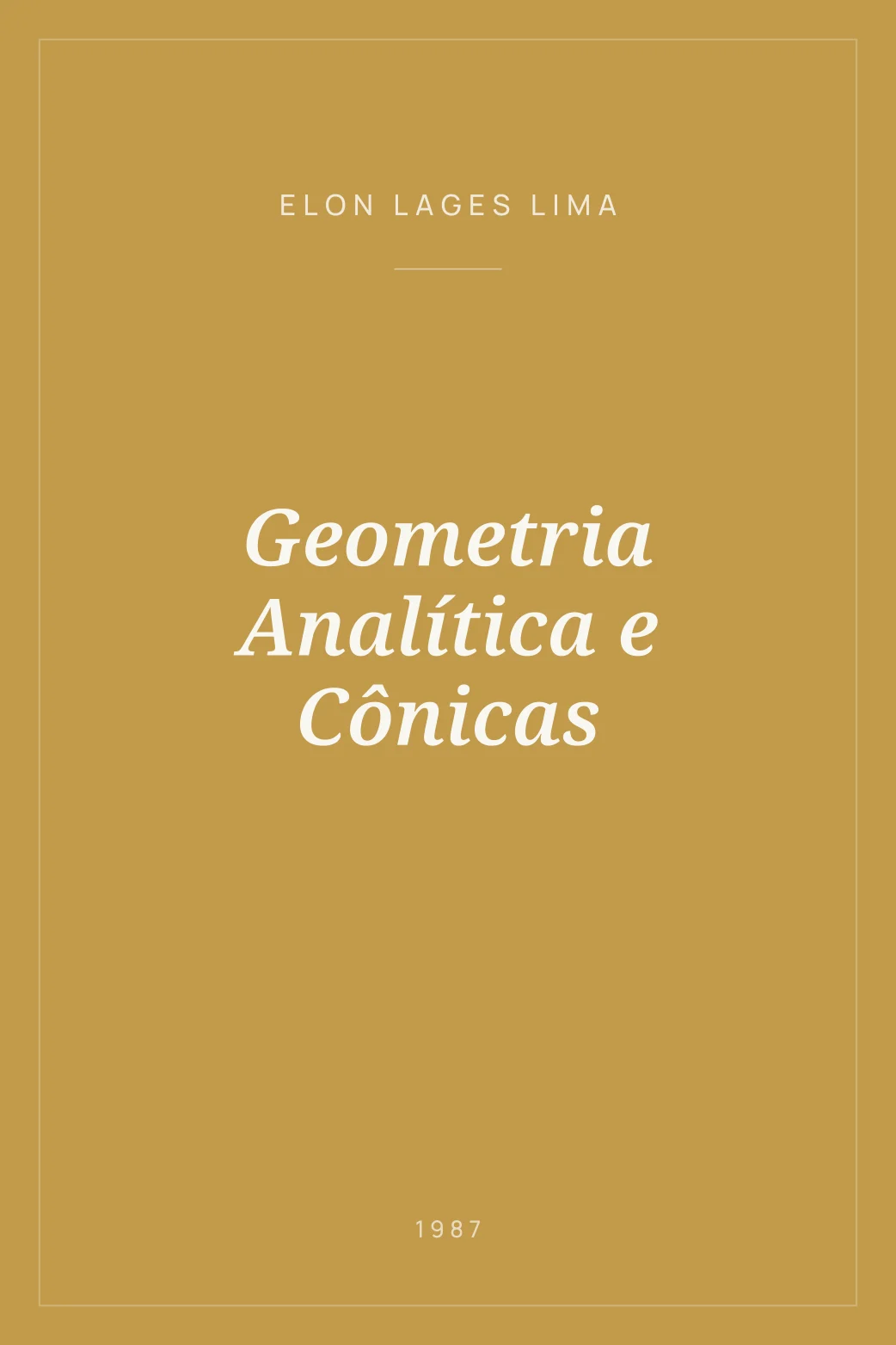 Portada de Geometria Analítica e Cônicas