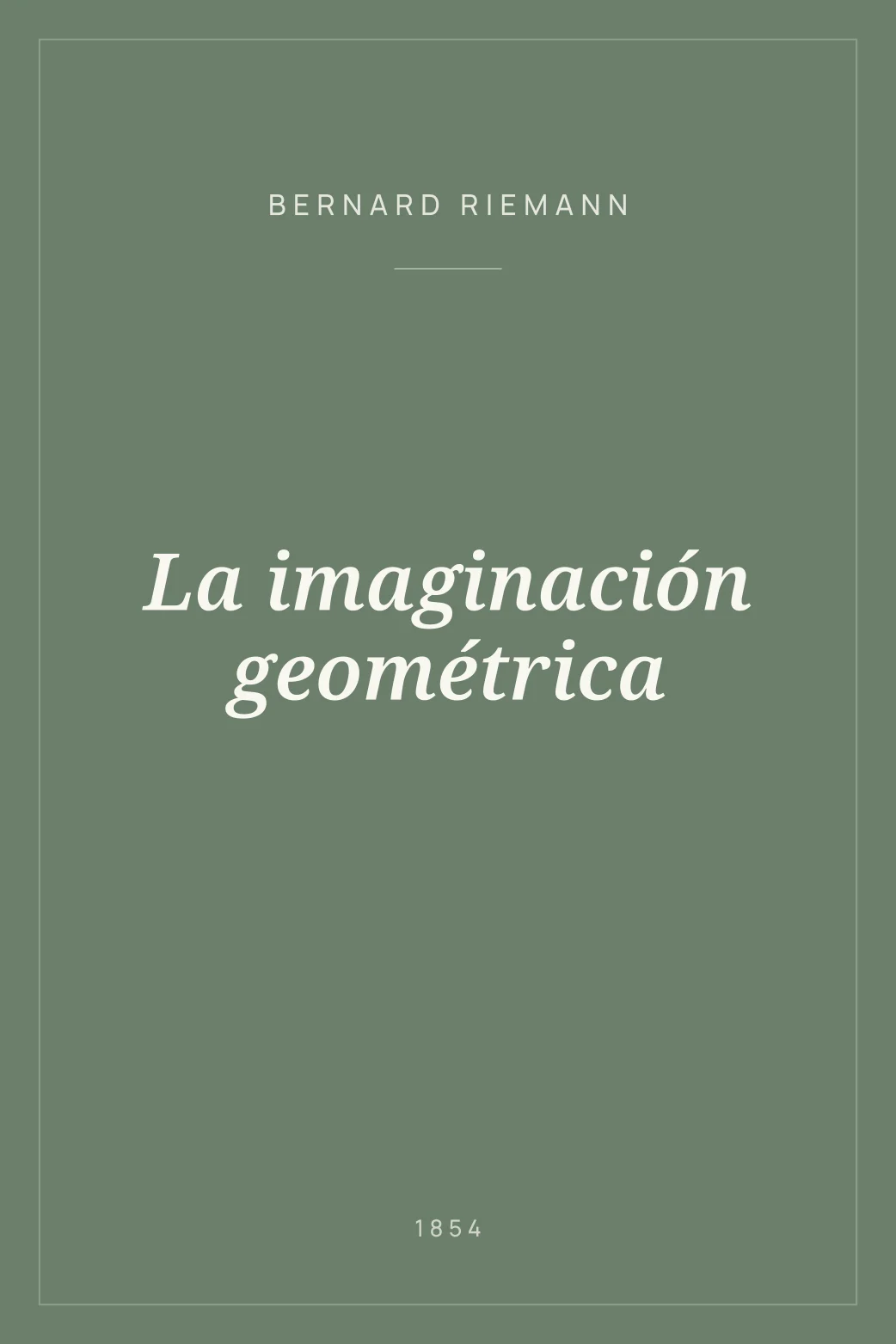 Portada de La imaginación geométrica
