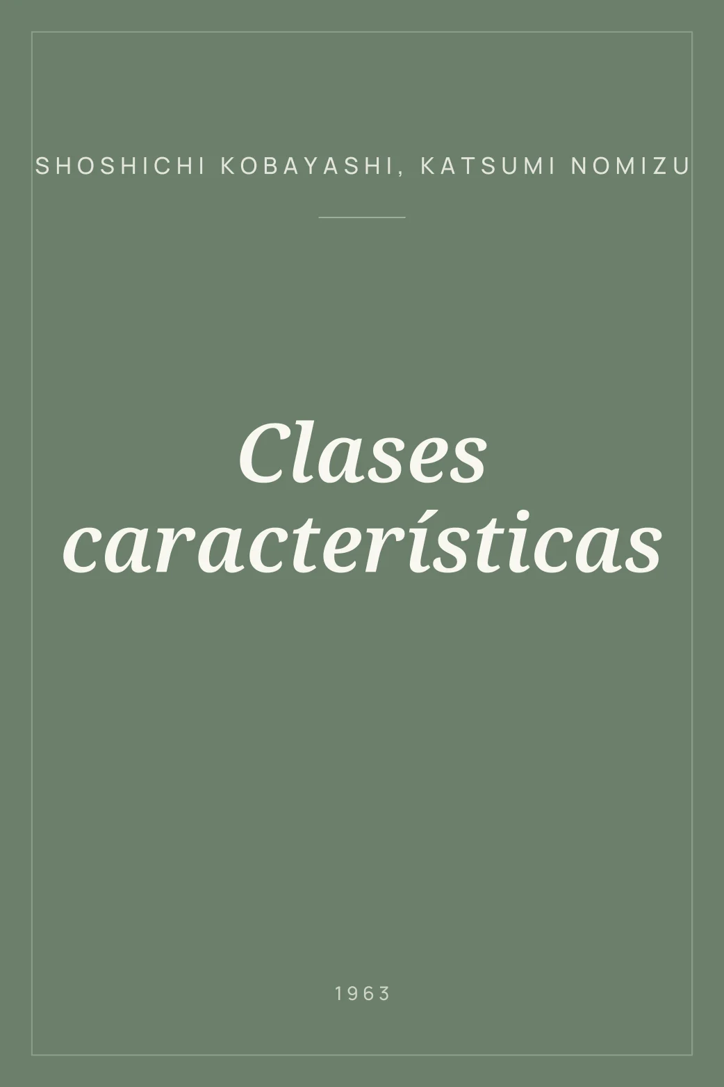 Portada de Clases características