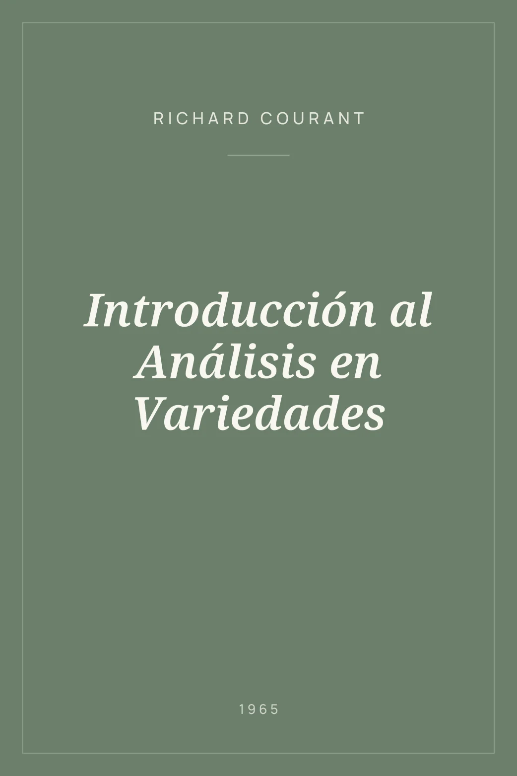 Portada de Introducción al Análisis en Variedades
