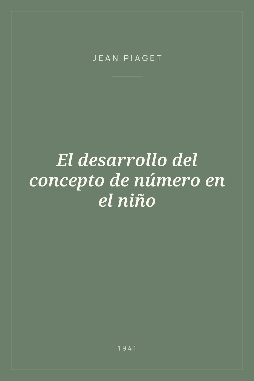 Portada de El desarrollo del concepto de número en el niño