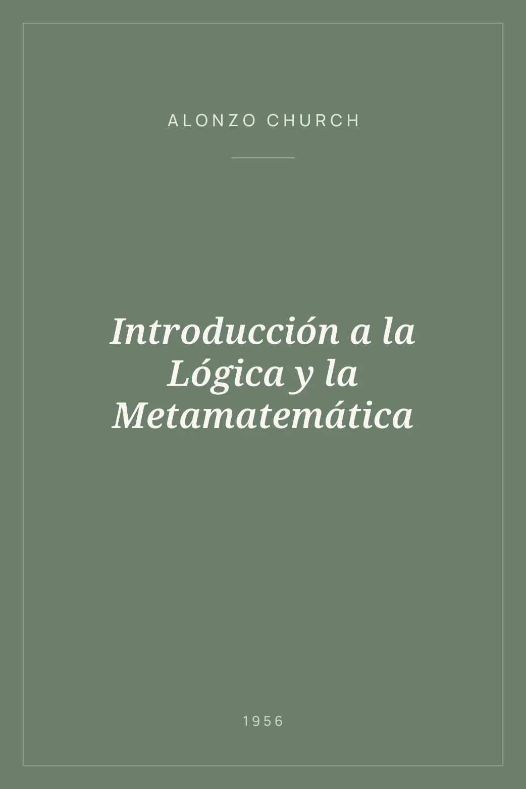 Portada de Introducción a la Lógica y la Metamatemática