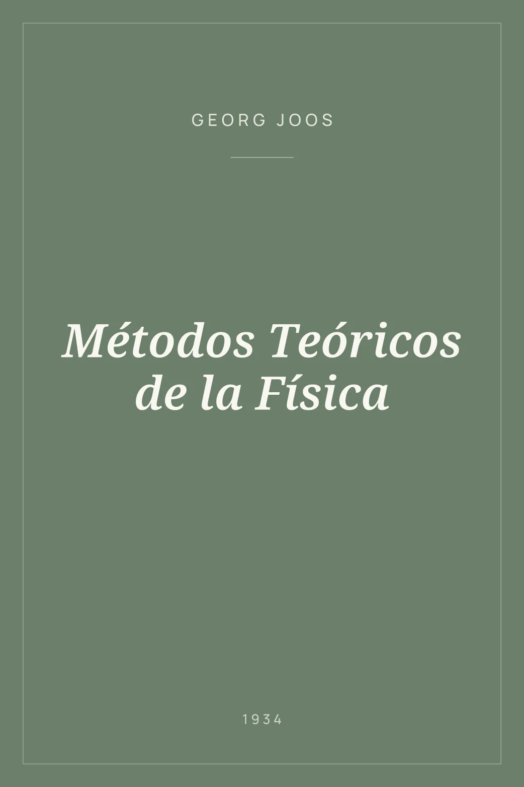Portada de Métodos Teóricos de la Física