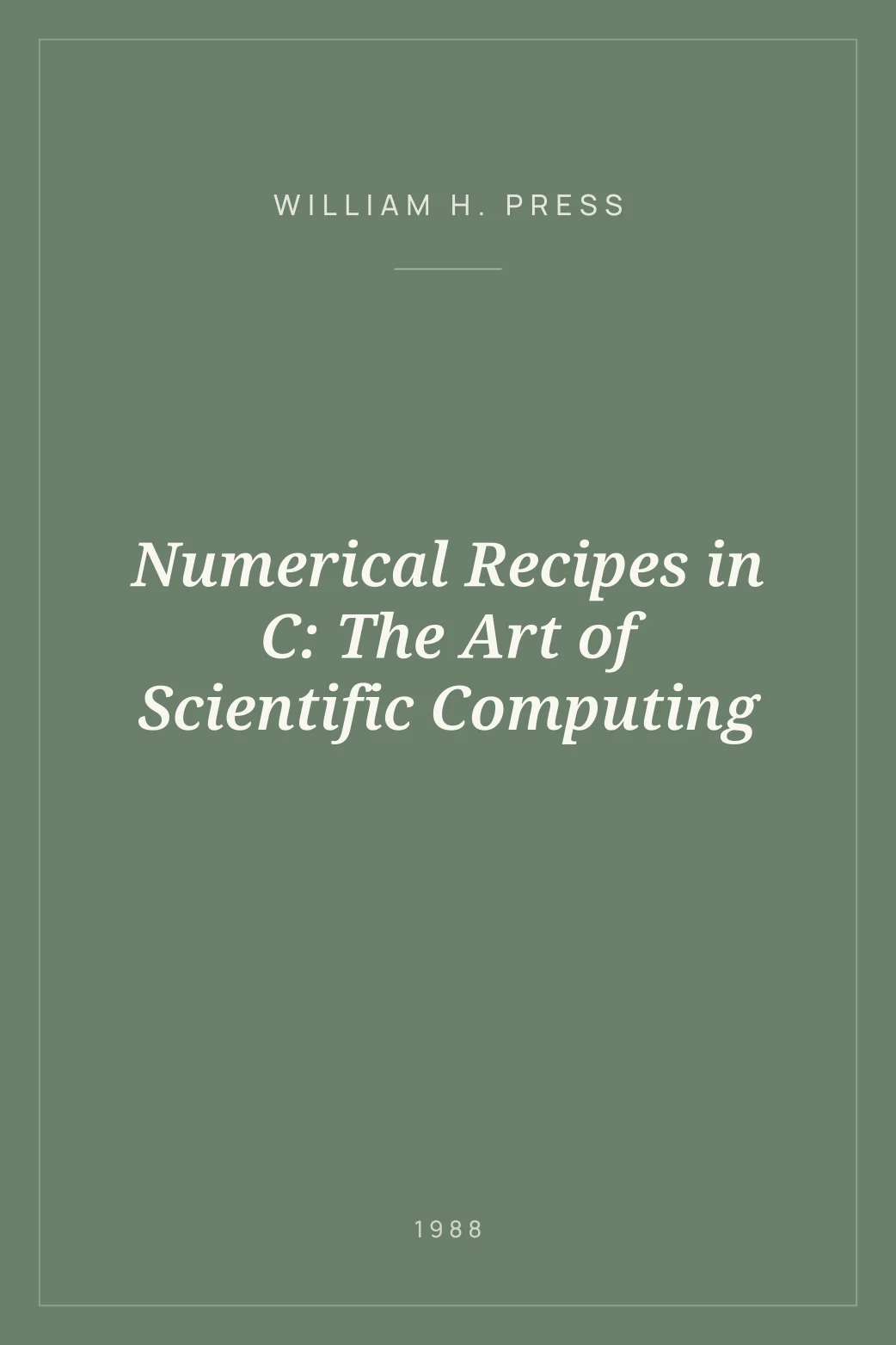 Portada de Numerical Recipes in C: The Art of Scientific Computing