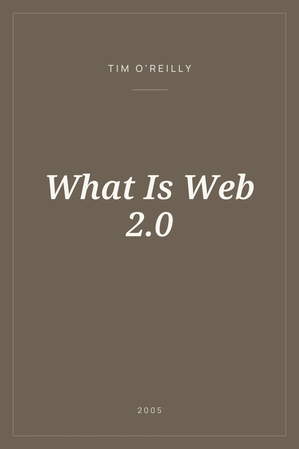 Portada de What Is Web 2.0