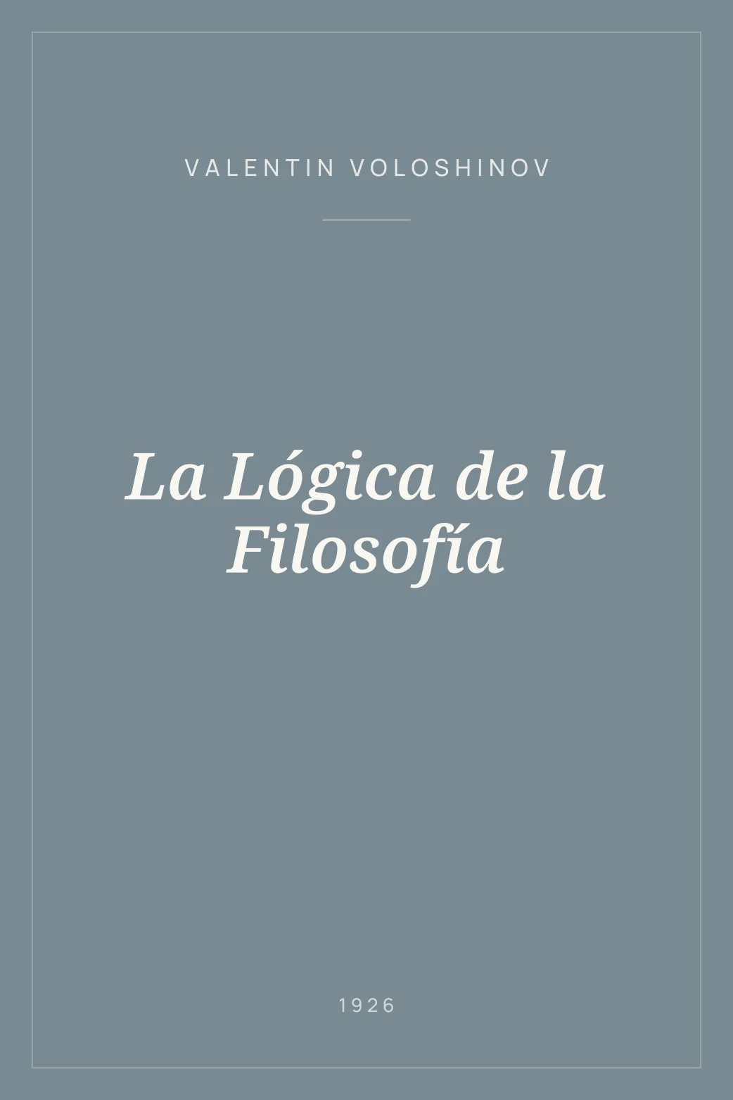 Portada de La Lógica de la Filosofía