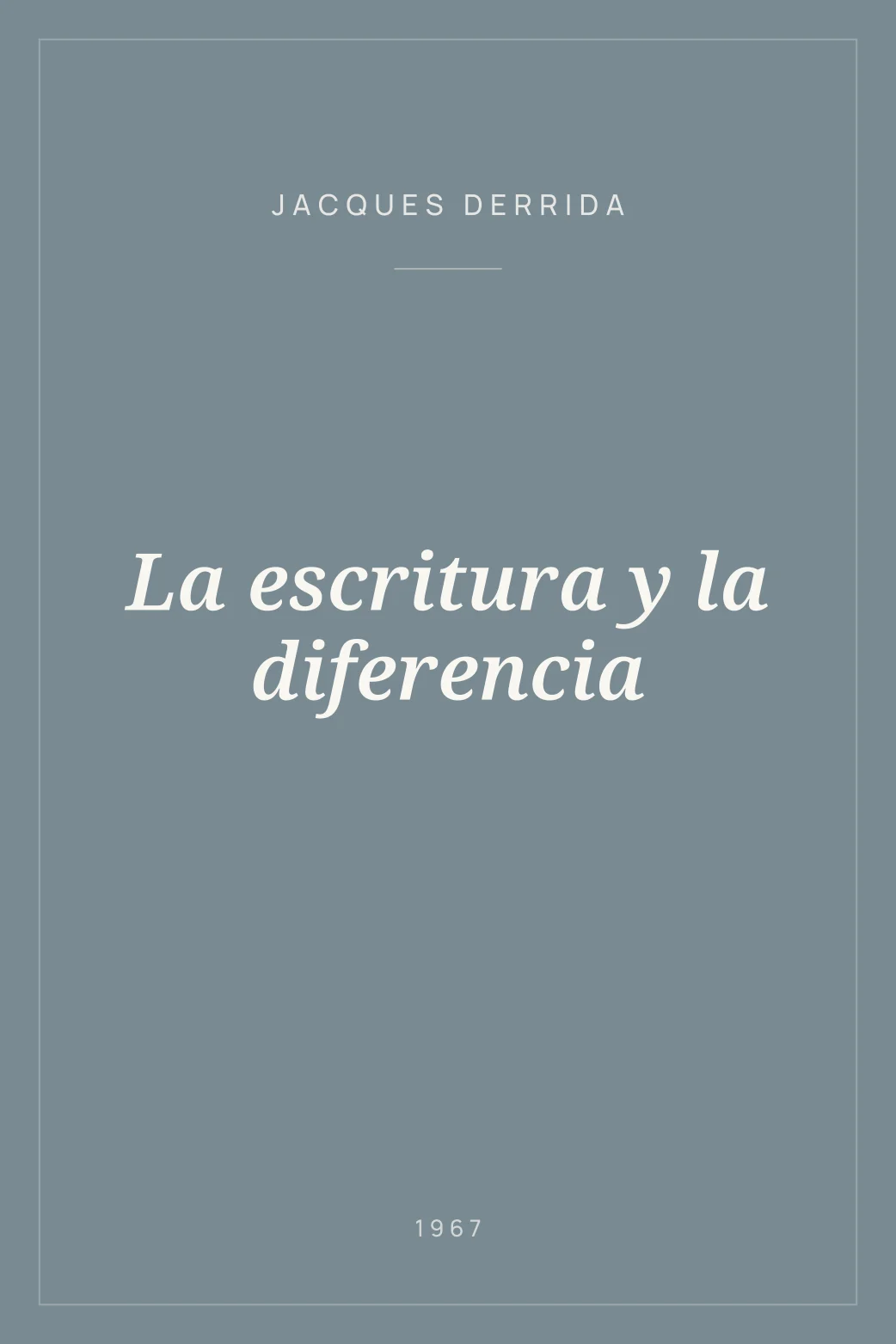 Portada de La escritura y la diferencia