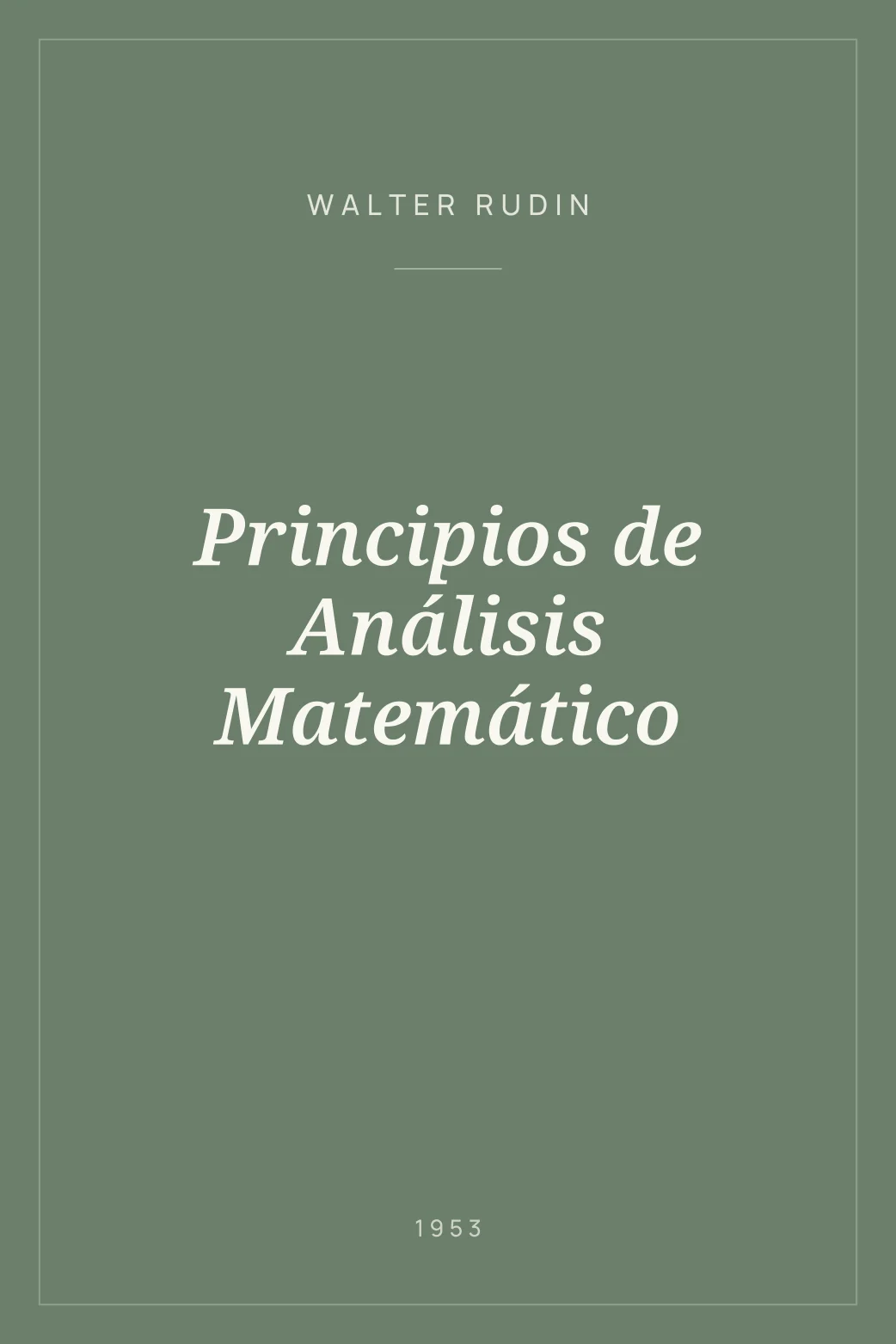 Portada de Principios de Análisis Matemático