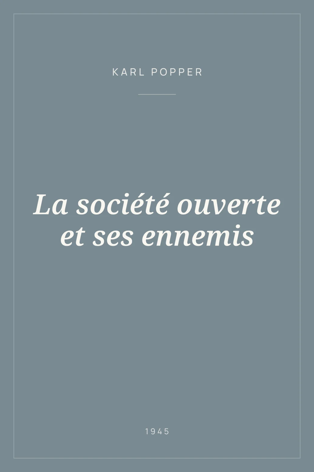Portada de La société ouverte et ses ennemis