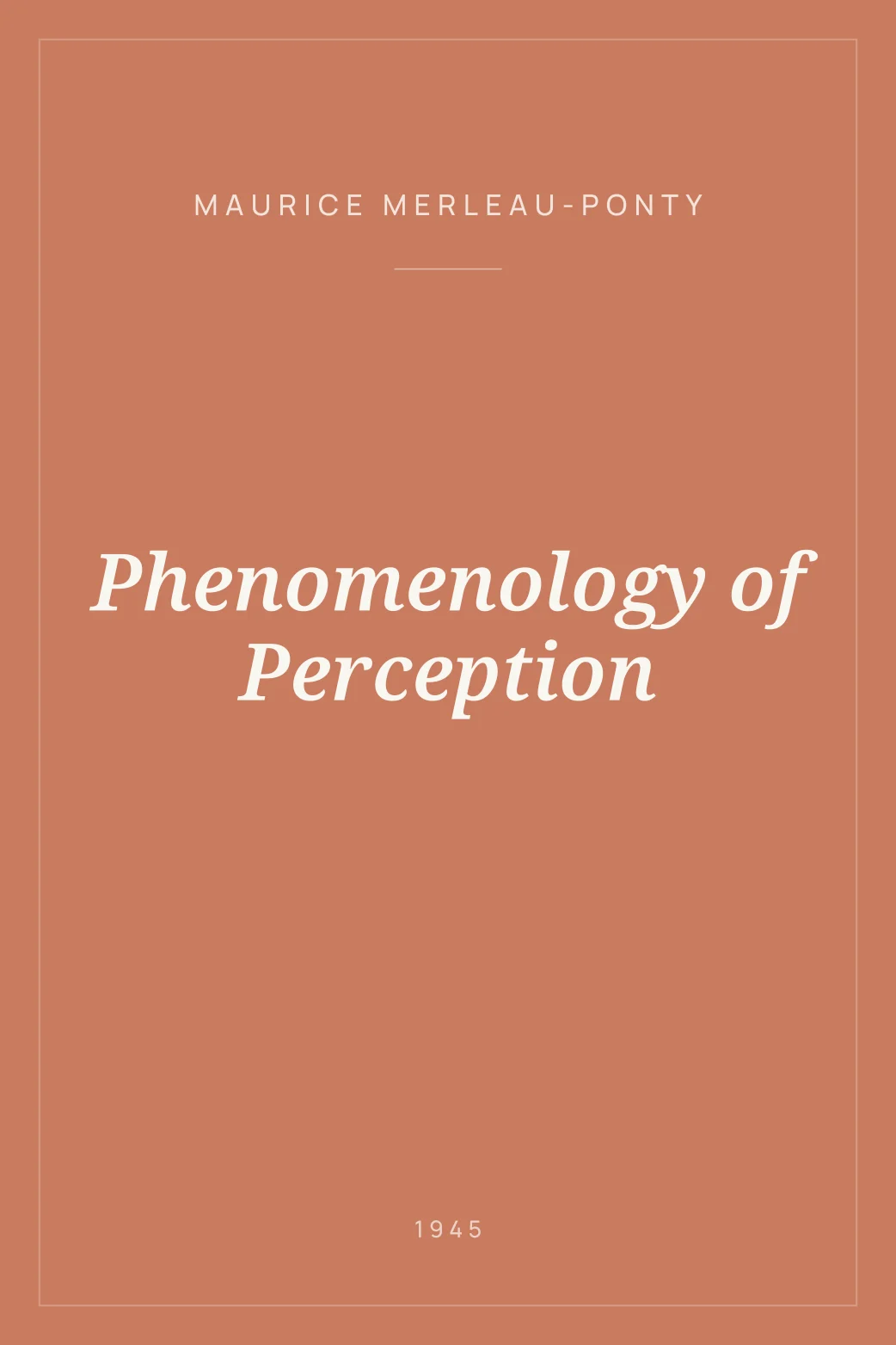 Portada de Phenomenology of Perception