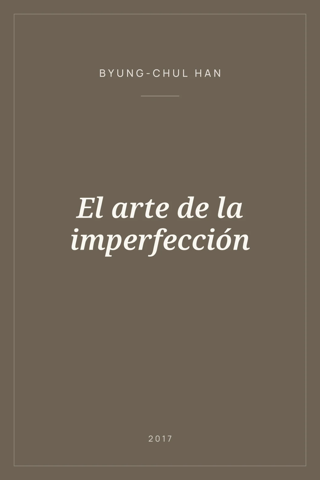 Portada de El arte de la imperfección
