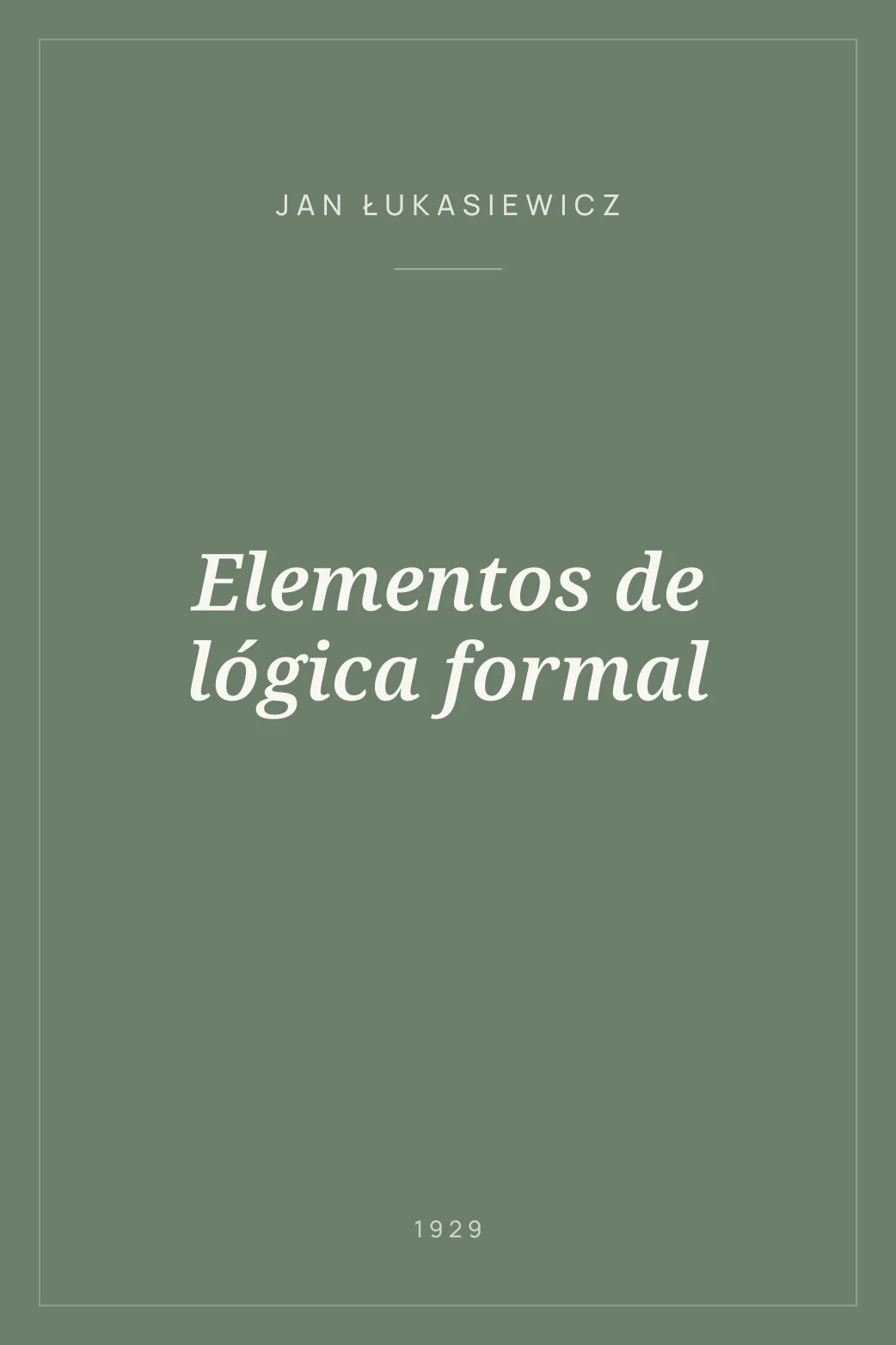 Portada de Elementos de lógica formal