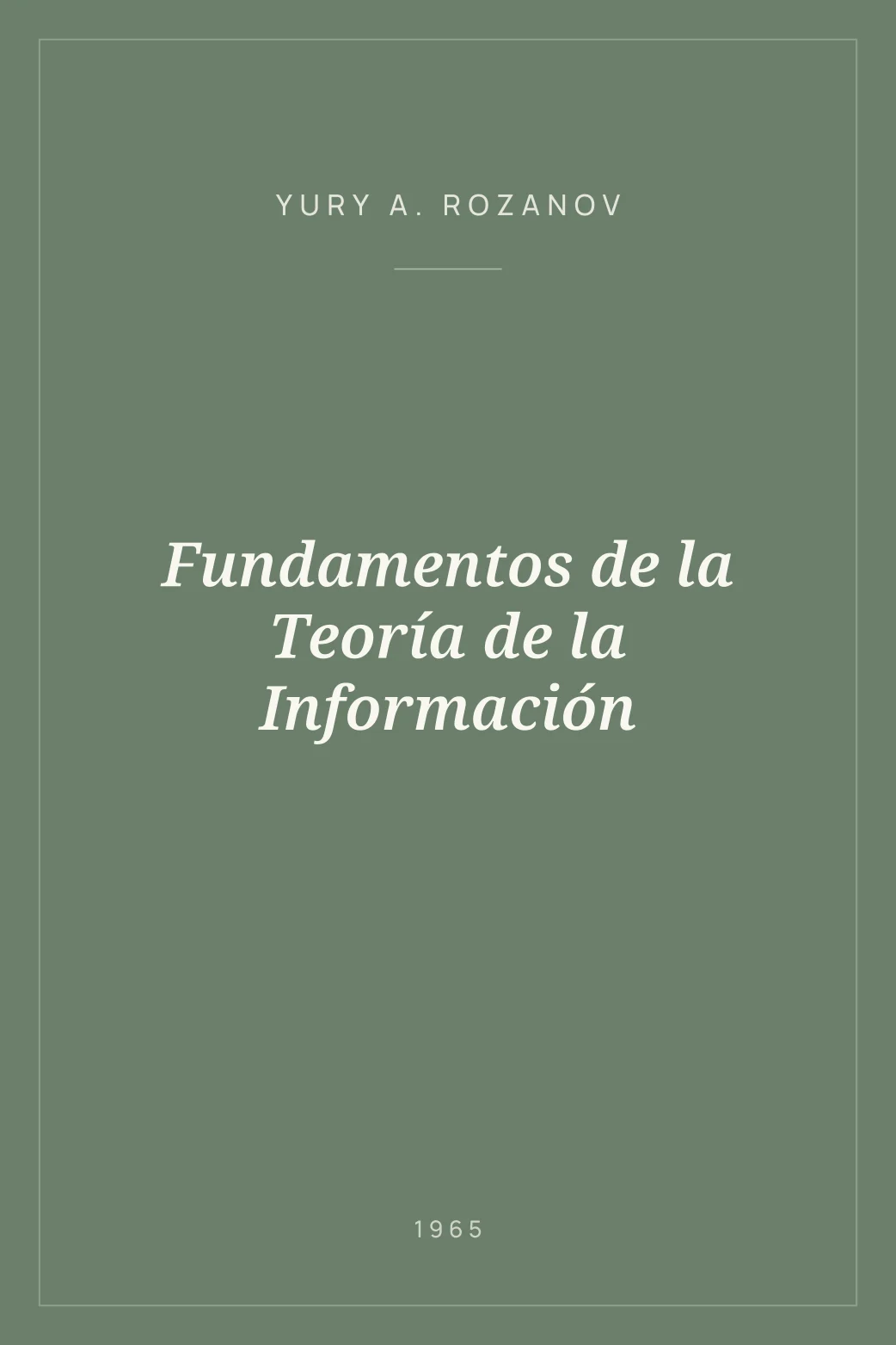 Portada de Fundamentos de la Teoría de la Información