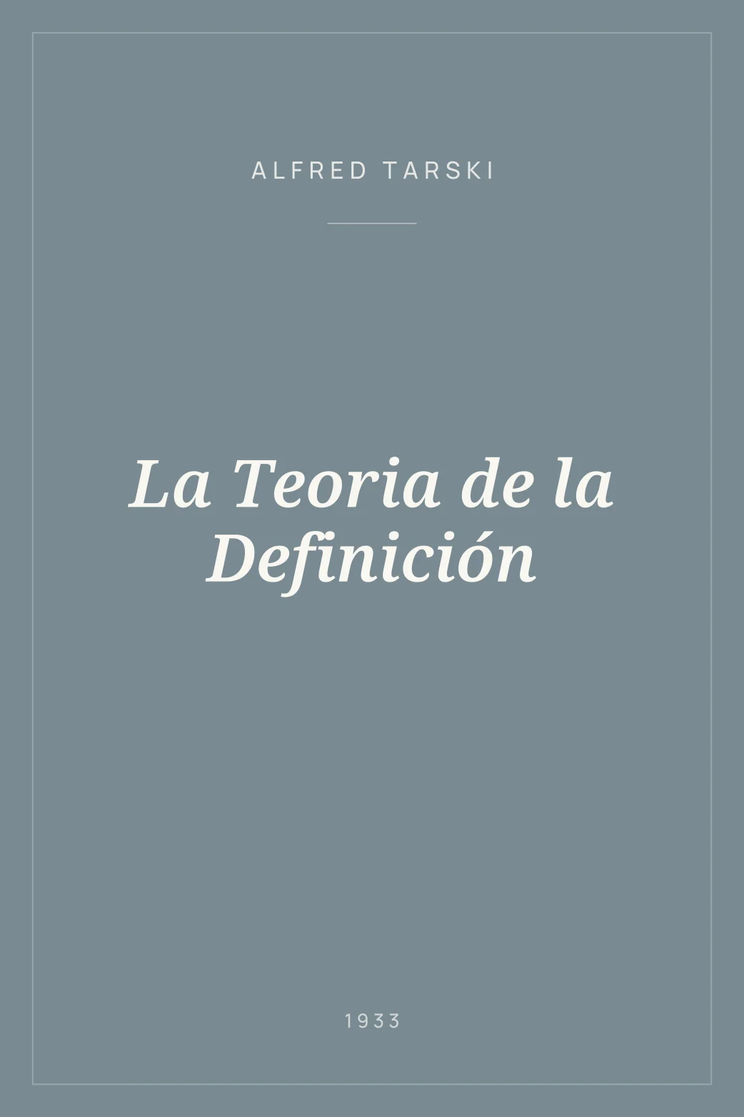 Portada de La Teoria de la Definición