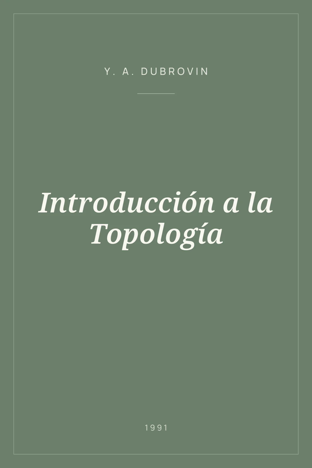 Portada de Introducción a la Topología