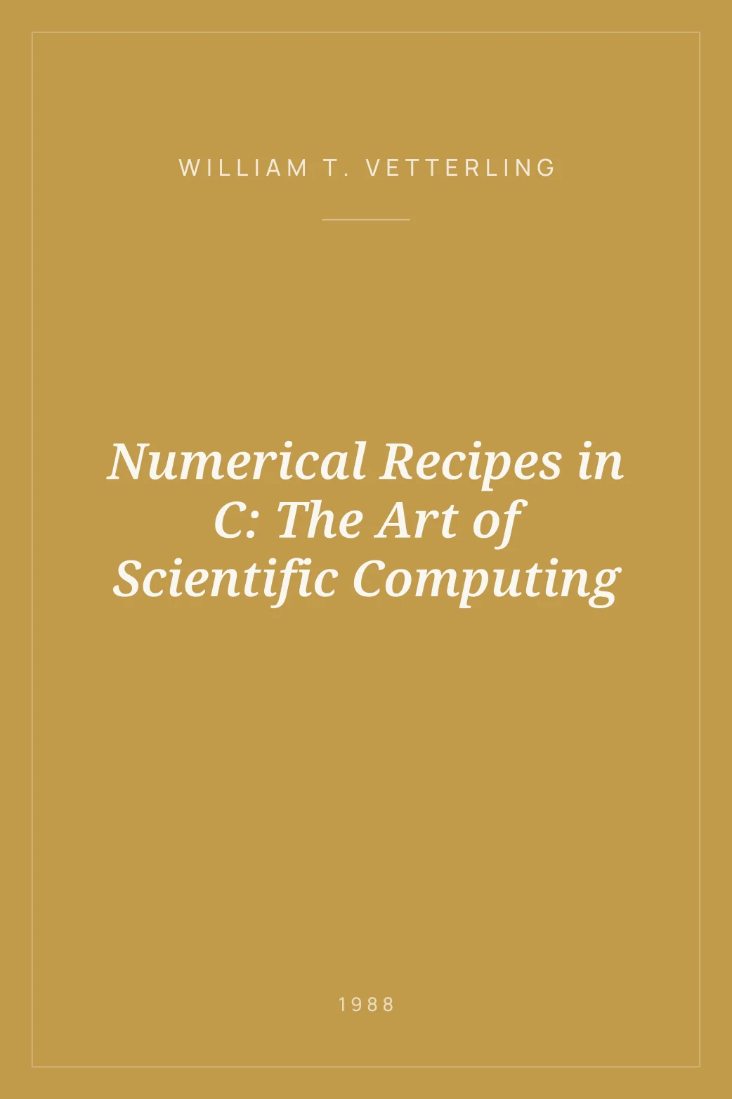 Portada de Numerical Recipes in C: The Art of Scientific Computing