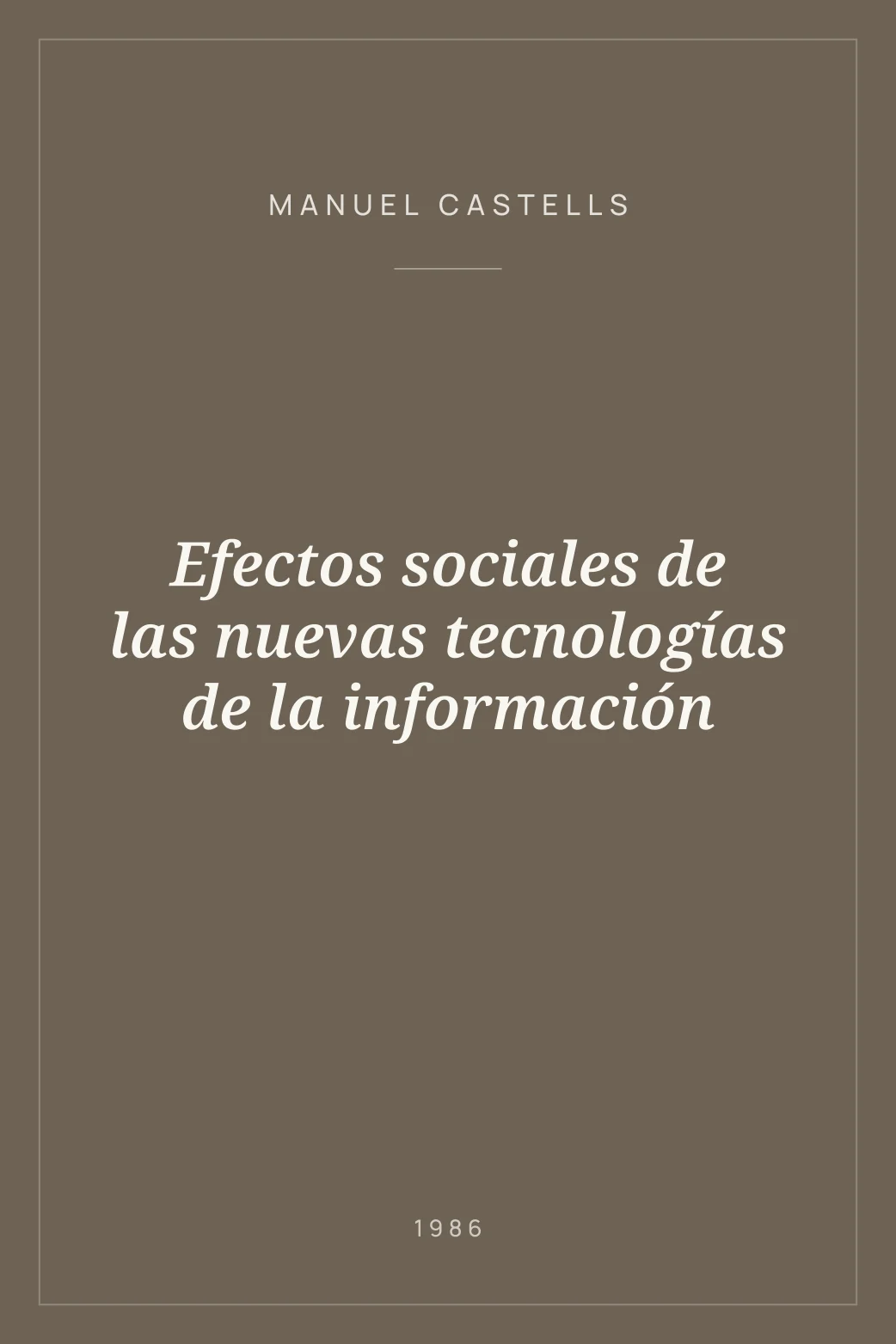 Portada de Efectos sociales de las nuevas tecnologías de la información