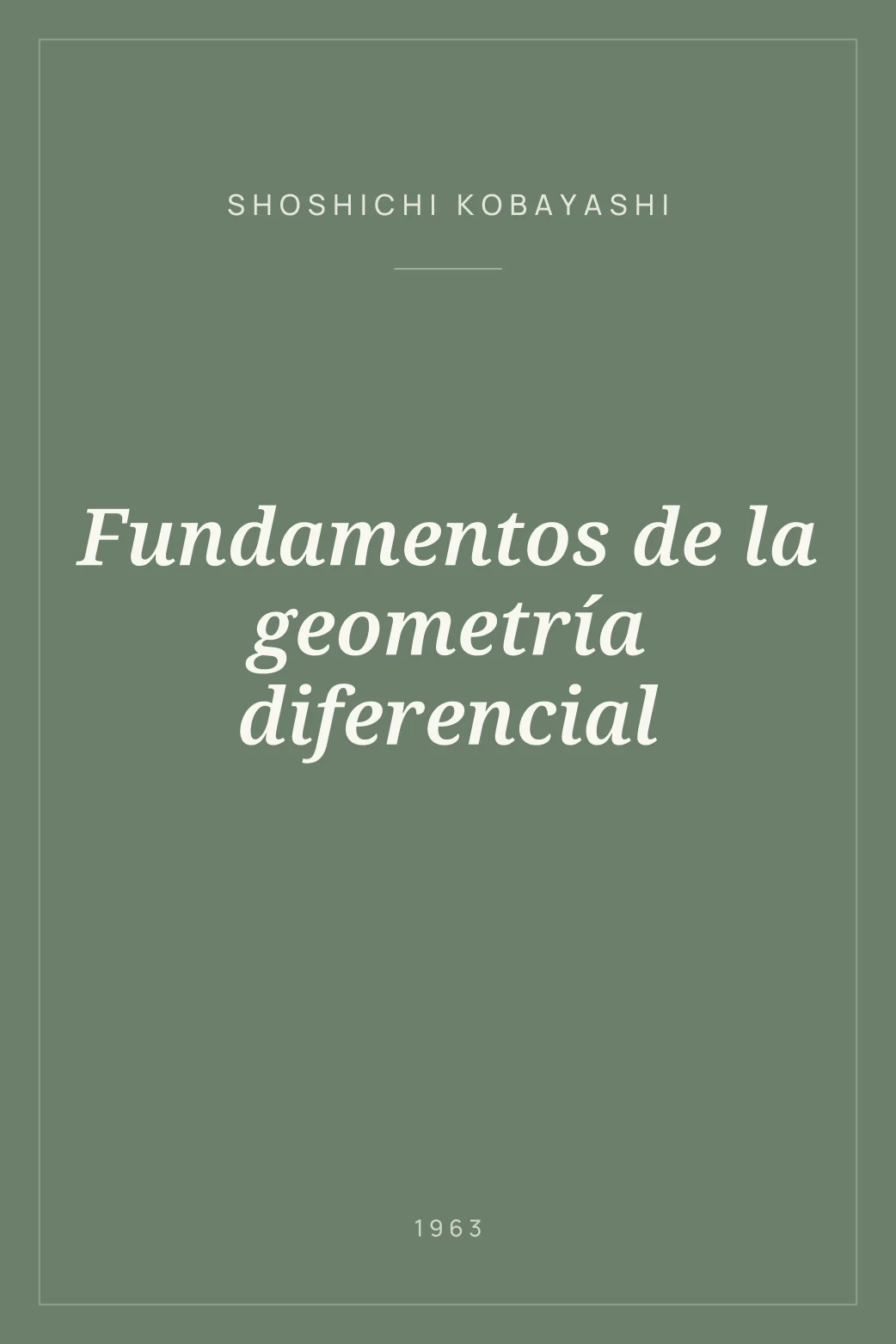 Portada de Fundamentos de la geometría diferencial