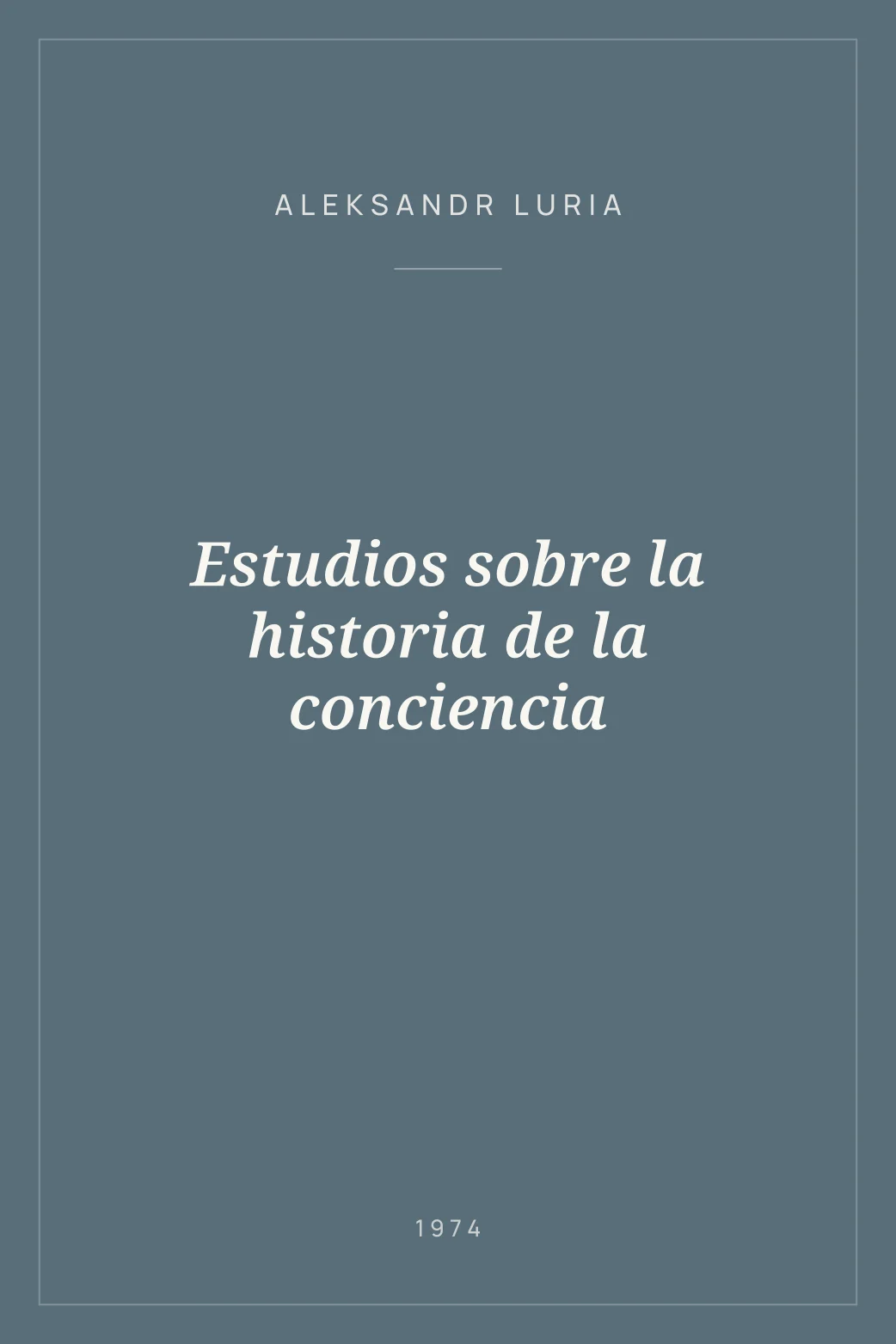 Portada de Estudios sobre la historia de la conciencia
