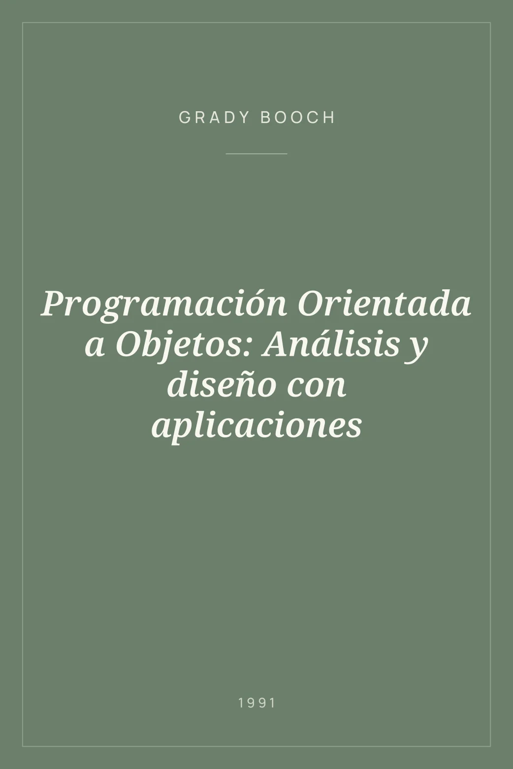 Portada de Programación Orientada a Objetos: Análisis y diseño con aplicaciones
