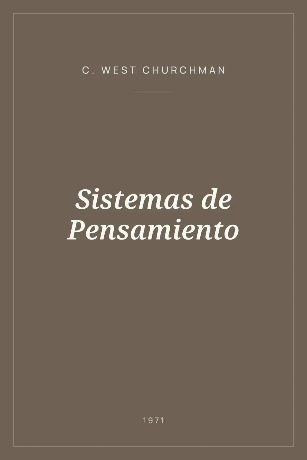 Portada de Sistemas de Pensamiento