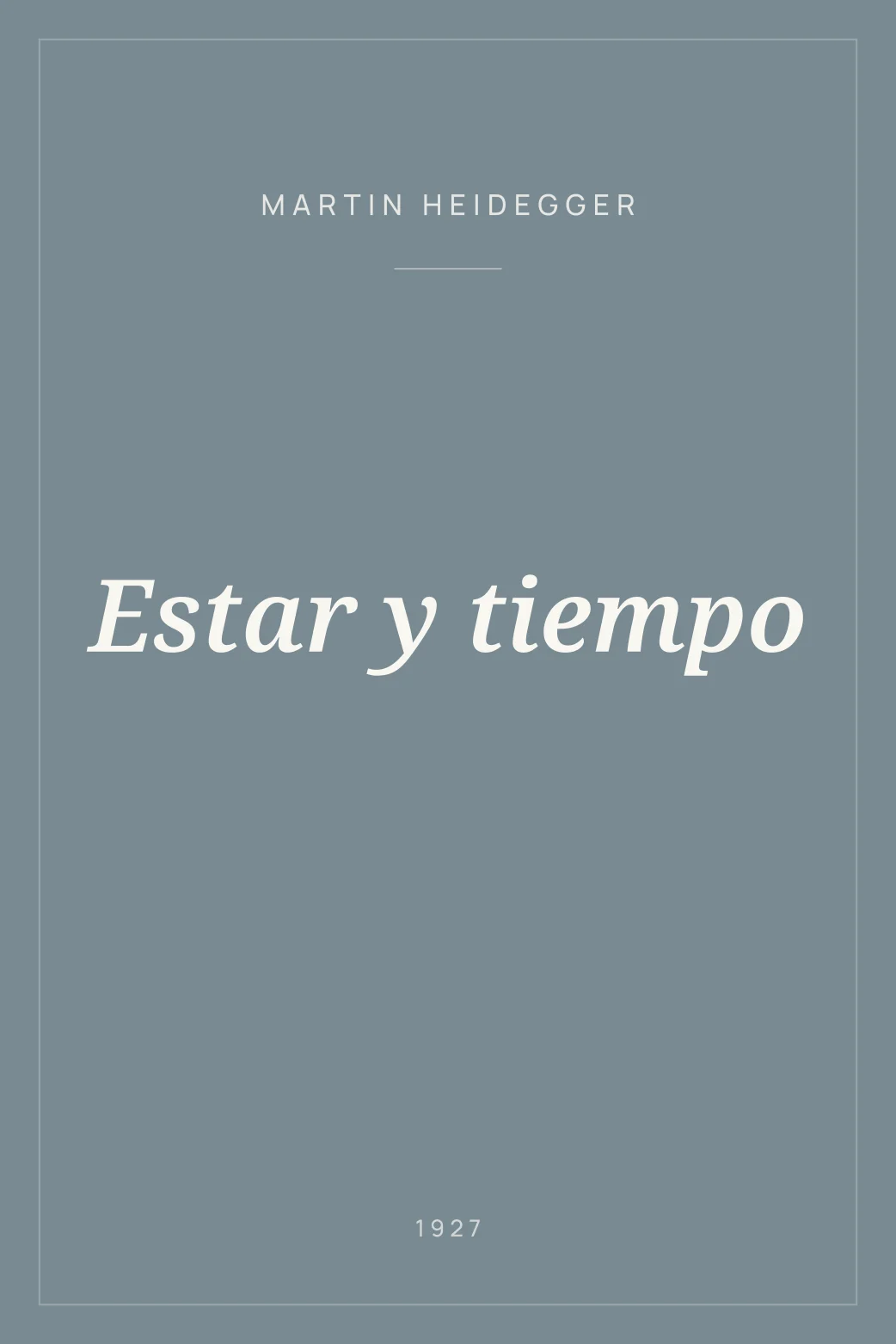 Portada de Estar y tiempo