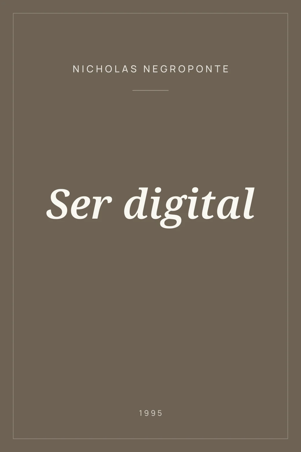 Portada de Ser digital