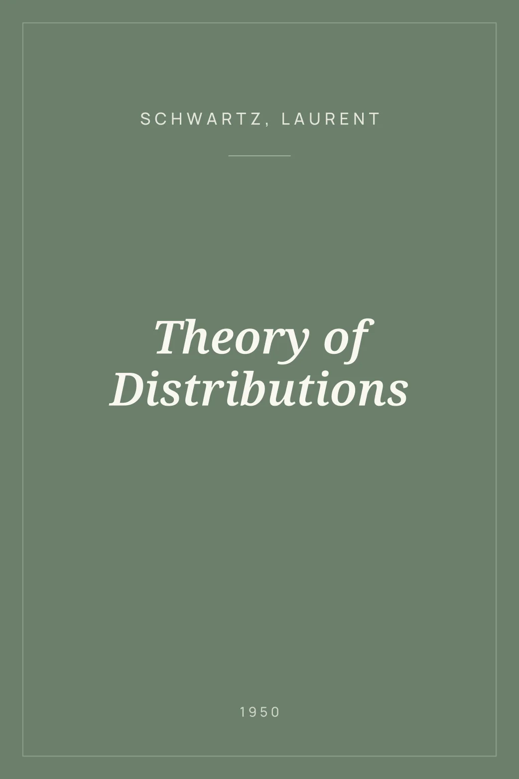 Portada de Theory of Distributions