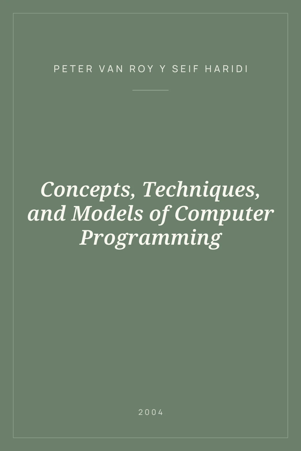 Portada de Concepts, Techniques, and Models of Computer Programming