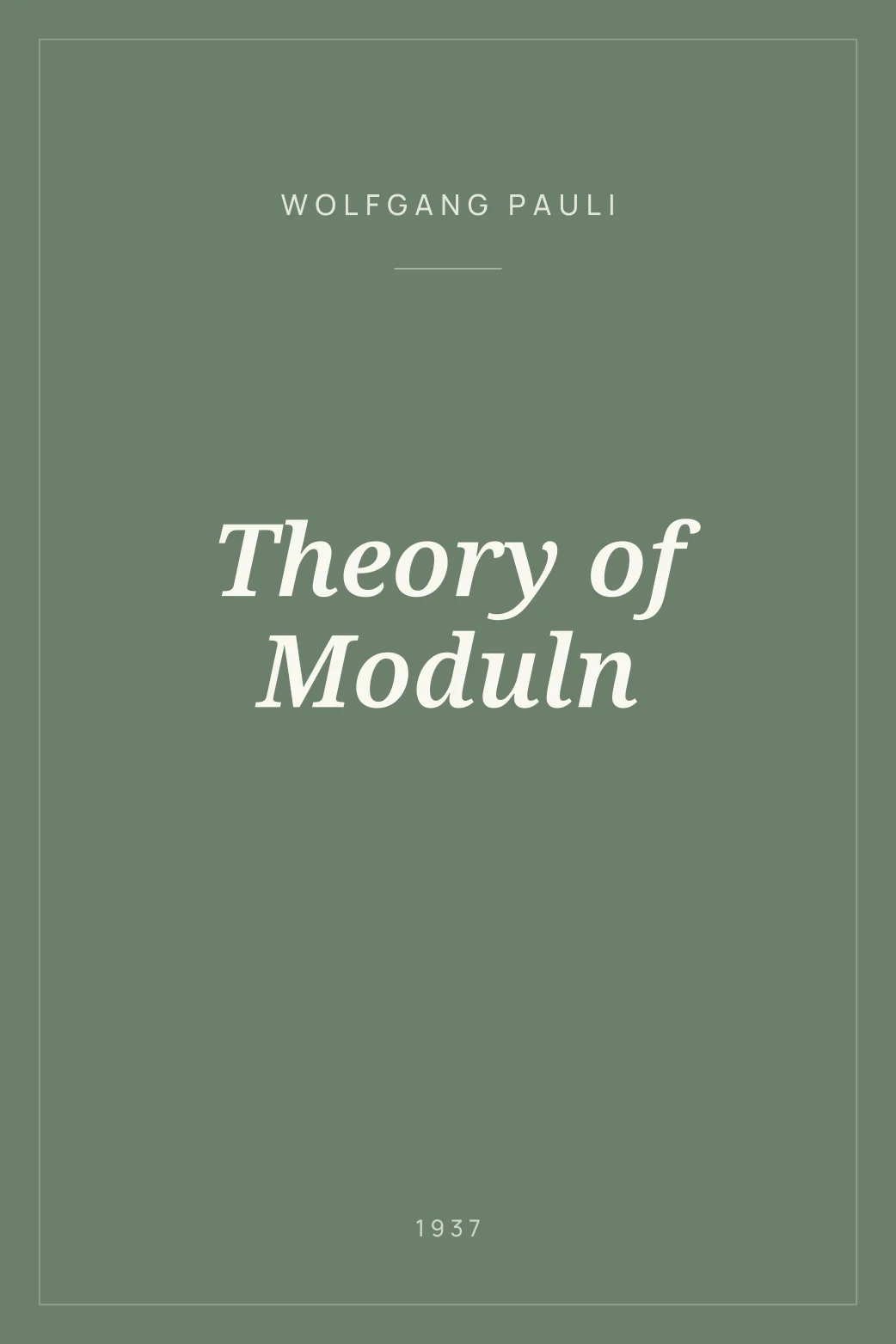 Portada de Theory of Moduln