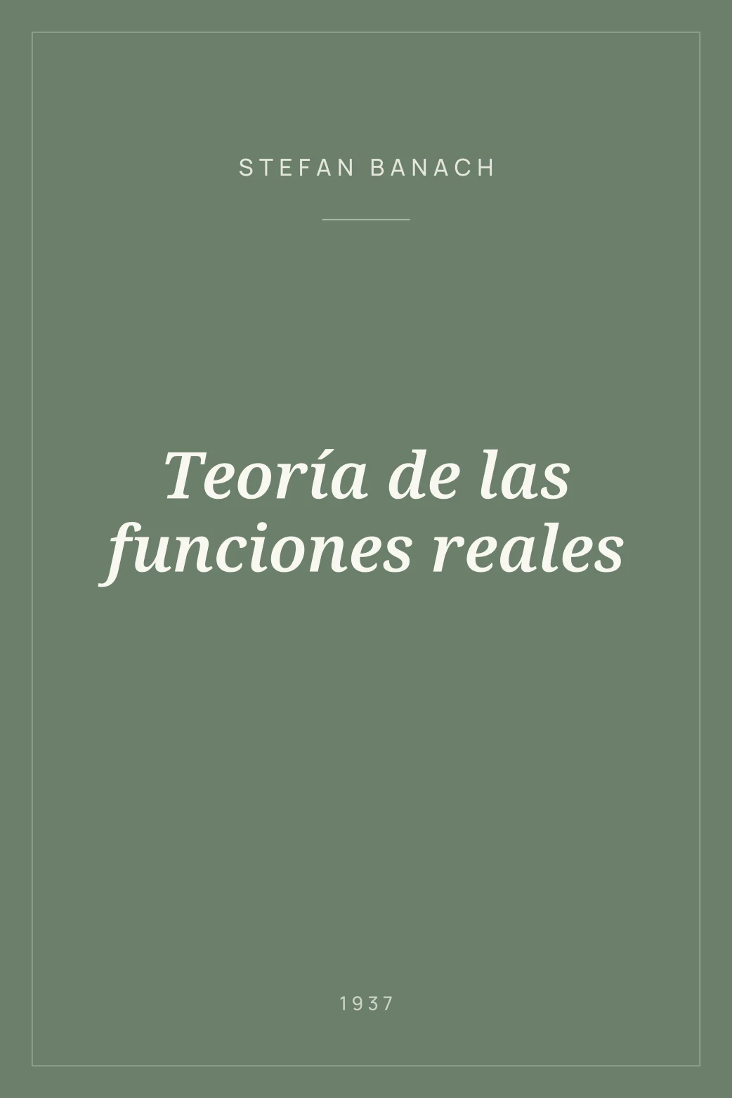 Portada de Teoría de las funciones reales
