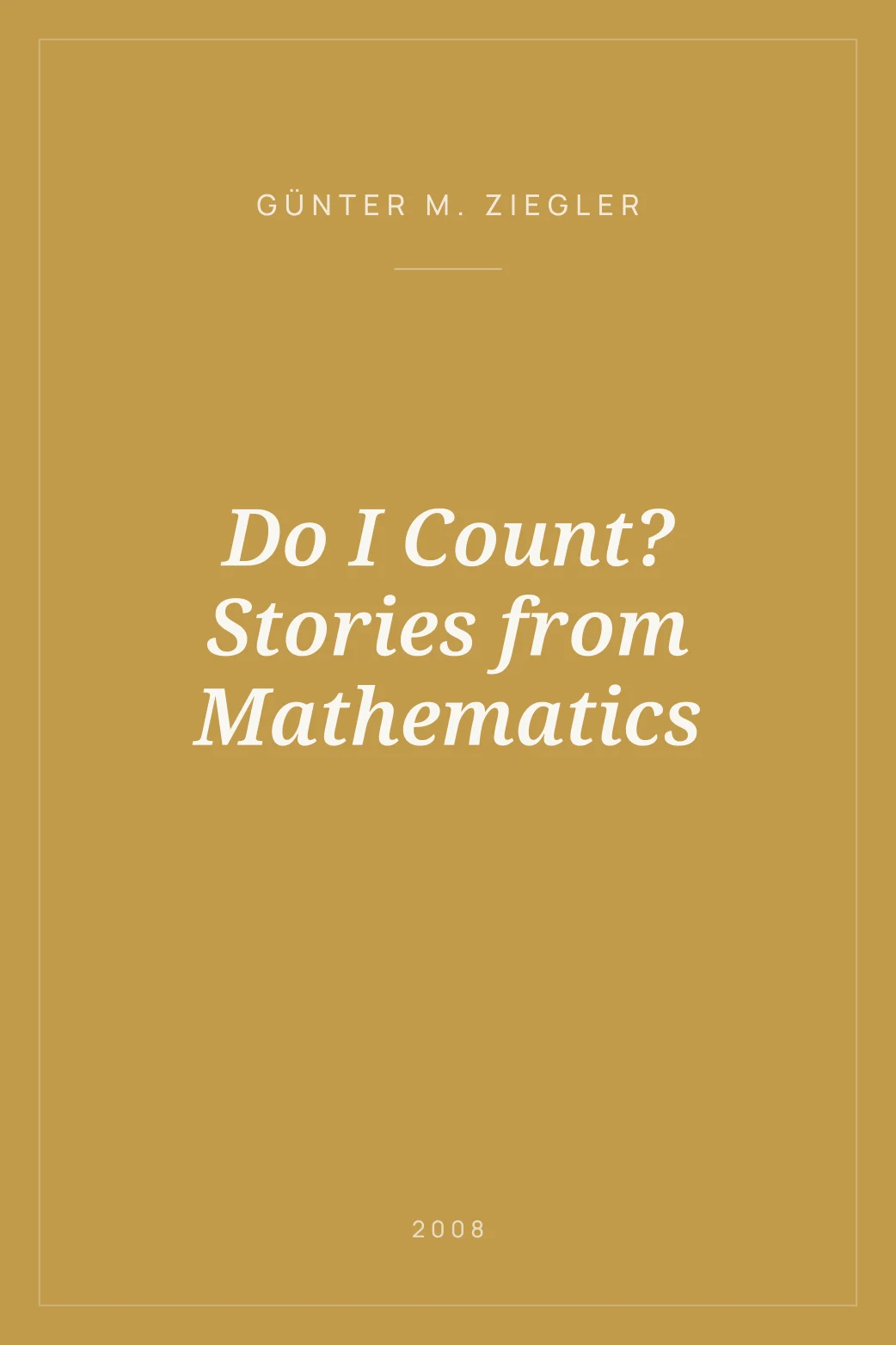 Portada de Do I Count? Stories from Mathematics