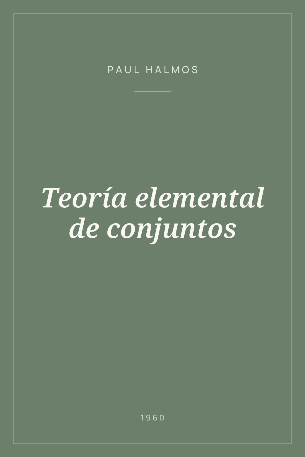 Portada de Teoría elemental de conjuntos