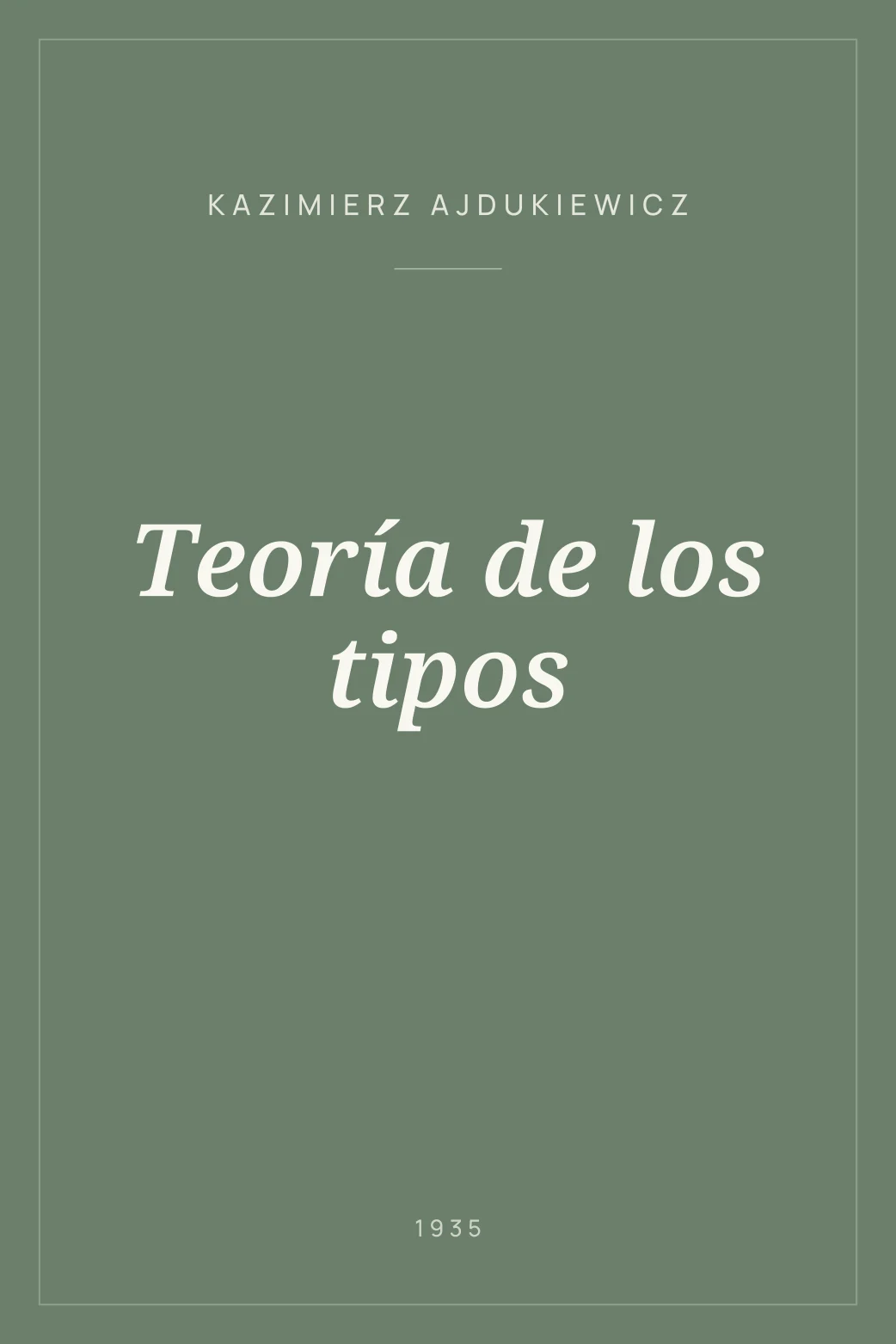 Portada de Teoría de los tipos