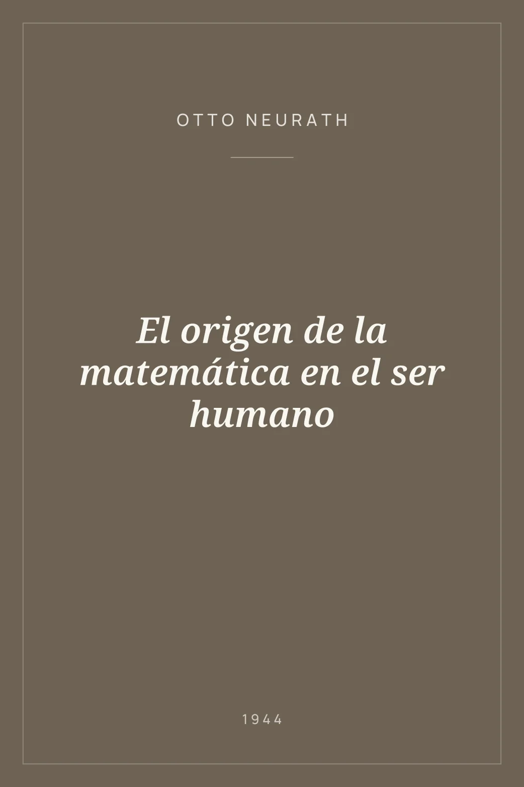 Portada de El origen de la matemática en el ser humano