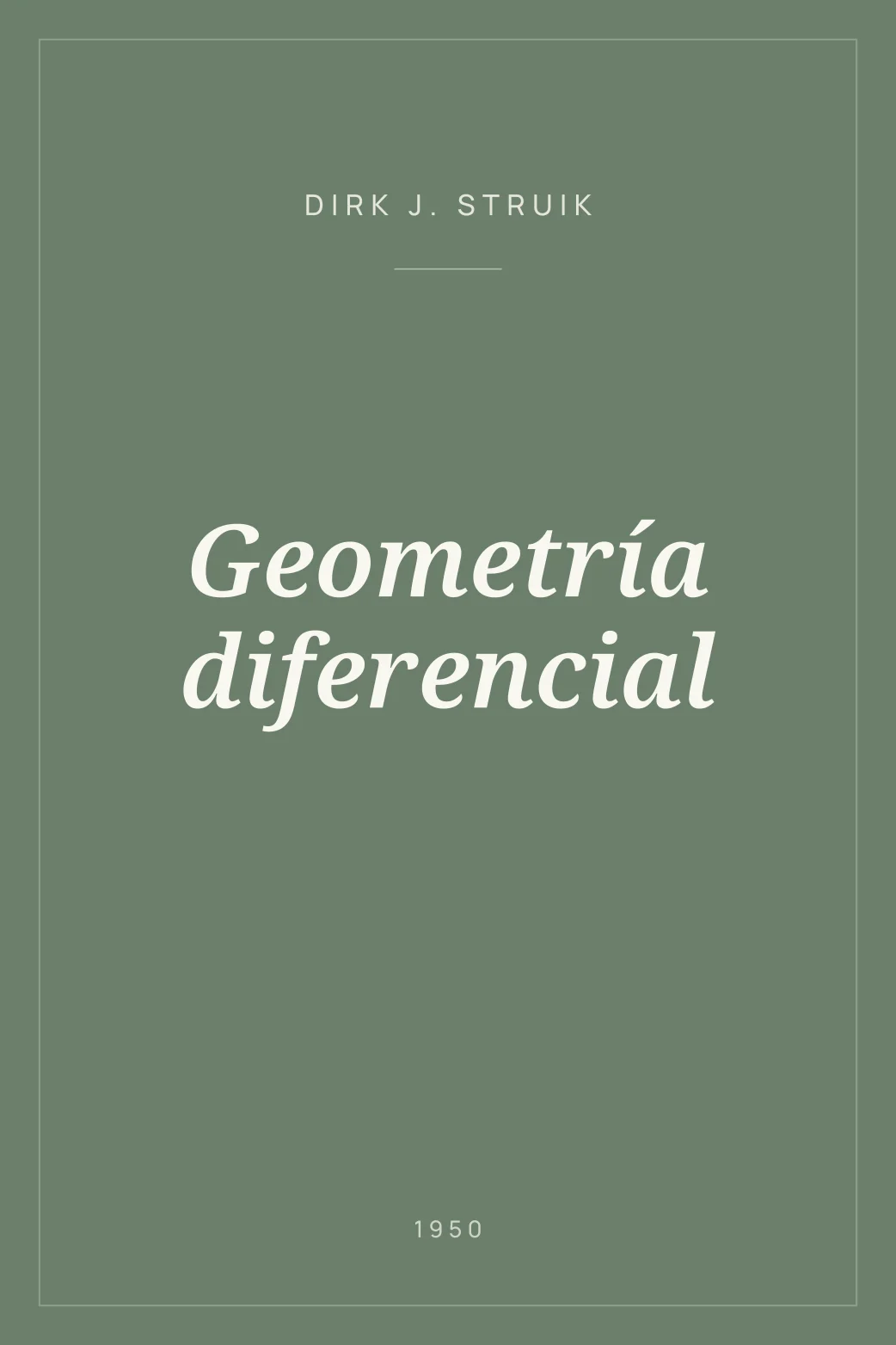 Portada de Geometría diferencial