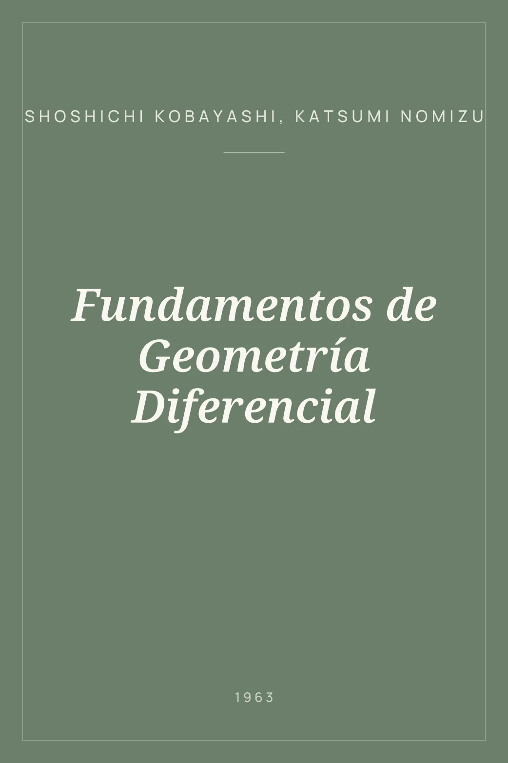 Portada de Fundamentos de Geometría Diferencial