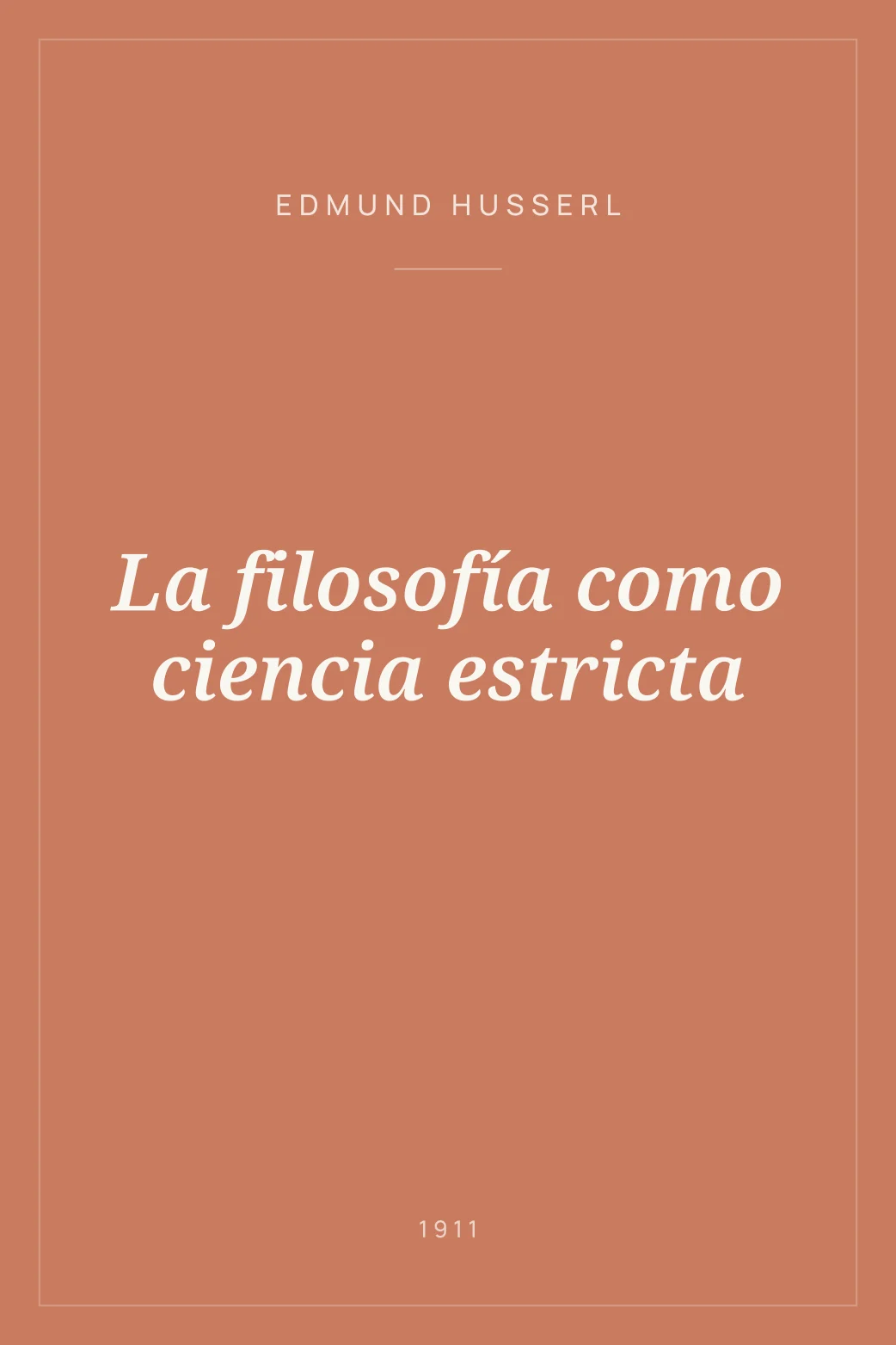 Portada de La filosofía como ciencia estricta