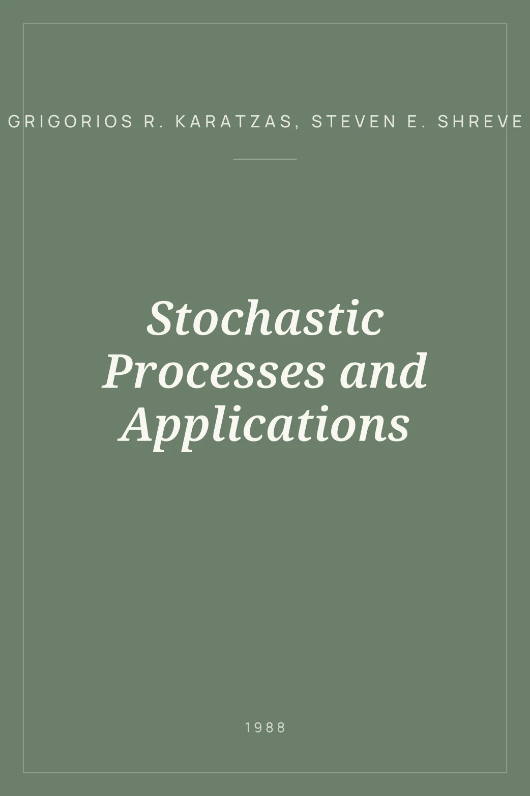 Portada de Stochastic Processes and Applications