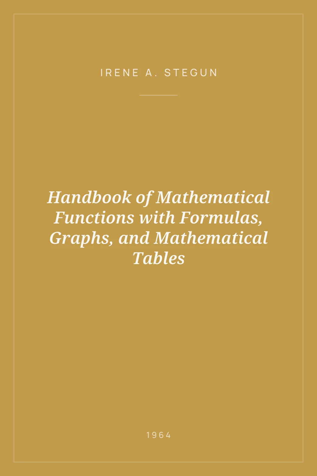Portada de Handbook of Mathematical Functions with Formulas, Graphs, and Mathematical Tables