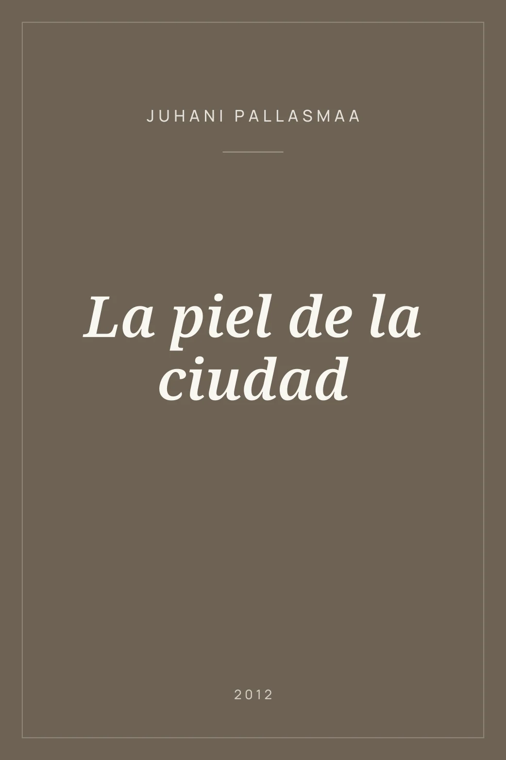 Portada de La piel de la ciudad