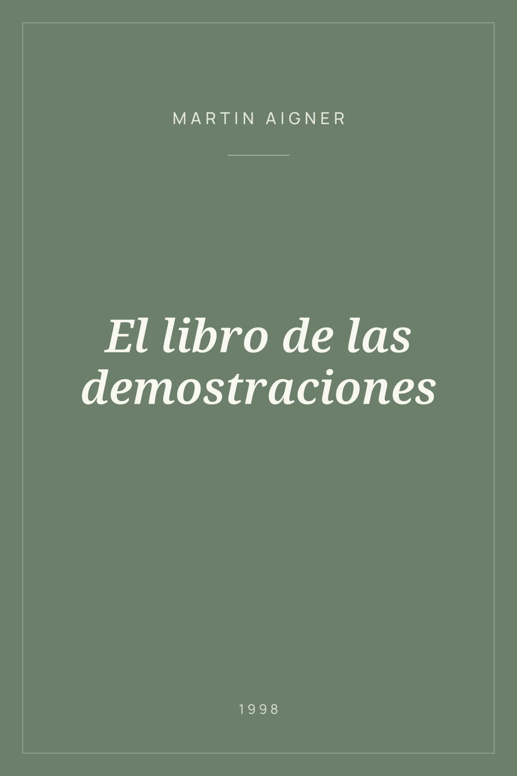 Portada de El libro de las demostraciones