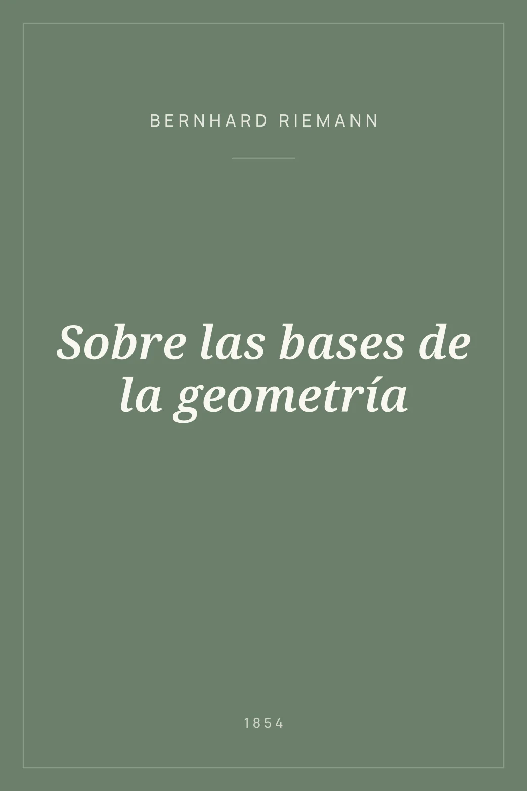 Portada de Sobre las bases de la geometría