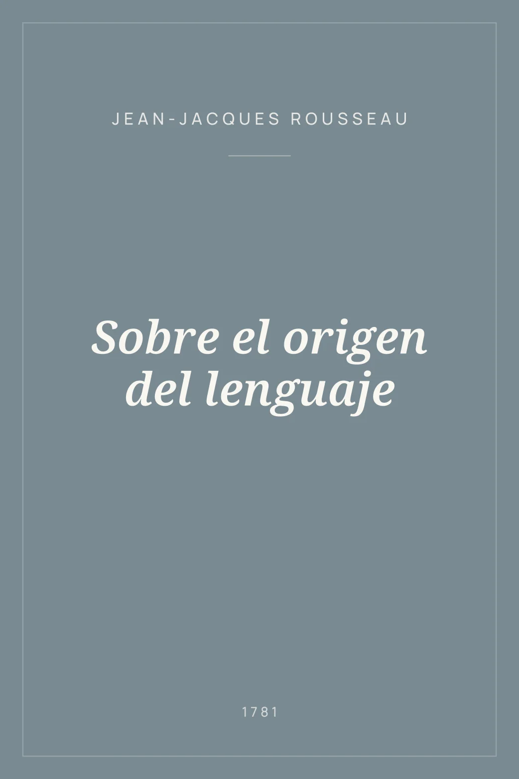 Portada de Sobre el origen del lenguaje