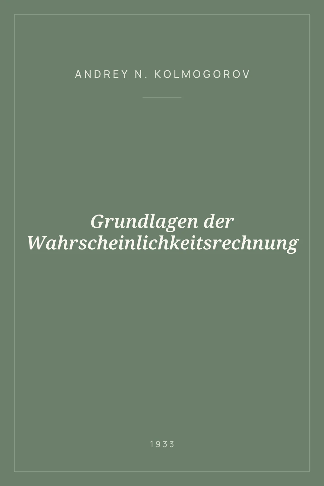 Portada de Grundlagen der Wahrscheinlichkeitsrechnung