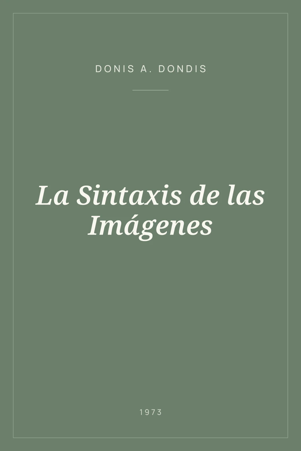 Portada de La Sintaxis de las Imágenes